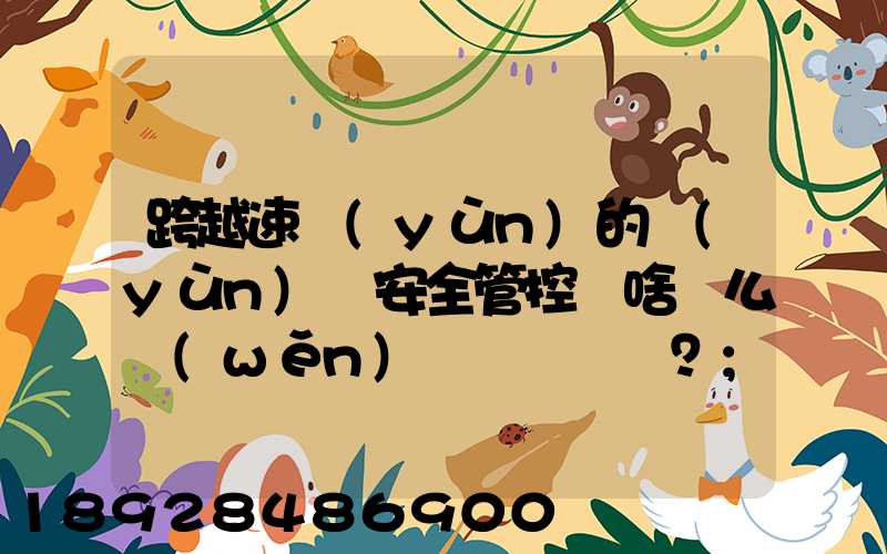 跨越速運(yùn)的運(yùn)輸安全管控為啥這么穩(wěn)？